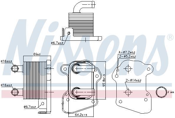 Radiateur d'huile moteur (Refroidisseur d'huile moteur) NISSENS 90978