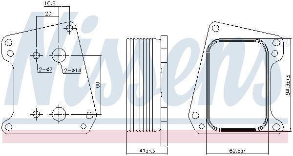 Radiateur d'huile moteur (Refroidisseur d'huile moteur) NISSENS 90983