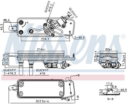 Radiador óleo motor NISSENS ref. 90988