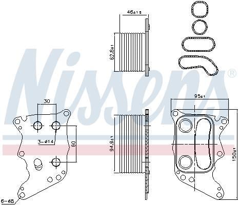 Radiador óleo motor NISSENS ref. 90991