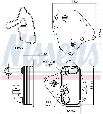 Radiador óleo motor NISSENS ref. 90996