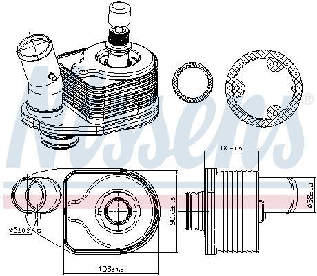 Radiador óleo motor NISSENS ref. 91101