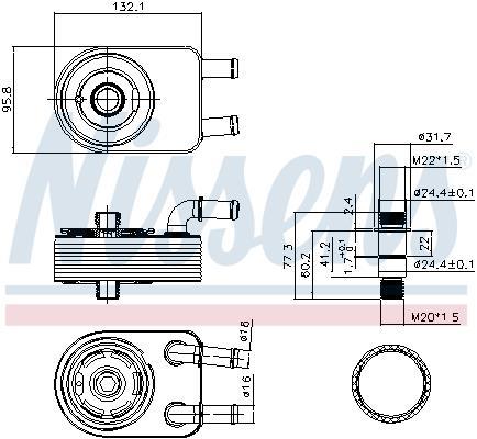 Radiador óleo motor NISSENS ref. 91111