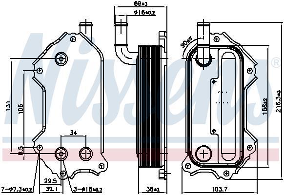 Radiador óleo motor NISSENS ref. 91117