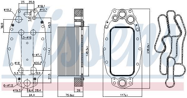 Radiador óleo motor NISSENS ref. 91118