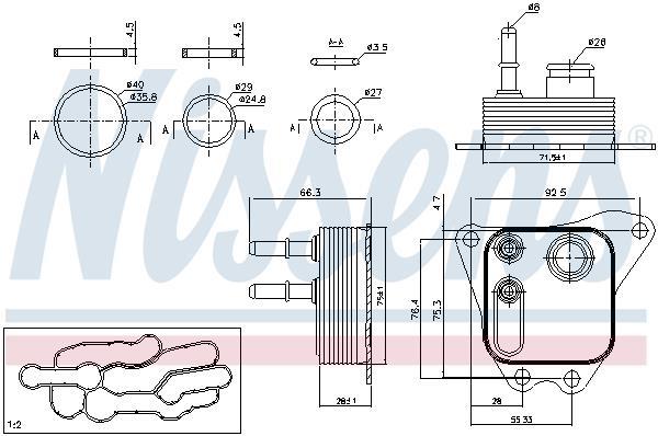 Radiador óleo motor NISSENS ref. 91122