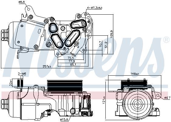 Radiateur d'huile moteur (Refroidisseur d'huile moteur) NISSENS ref. 91124