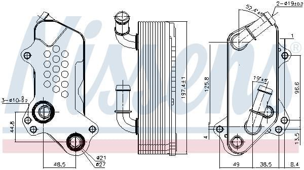 Radiador óleo motor NISSENS ref. 91126