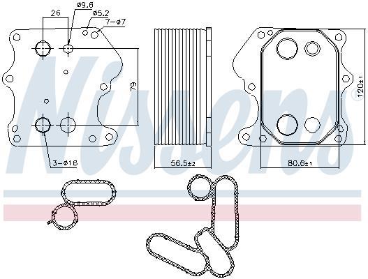Radiador óleo motor NISSENS ref. 91128