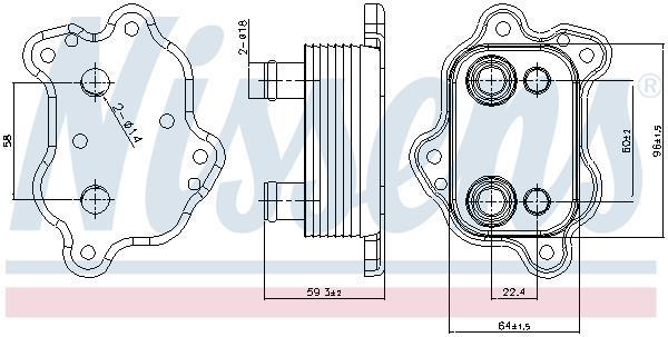Radiateur d'huile moteur (Refroidisseur d'huile moteur) NISSENS 91150