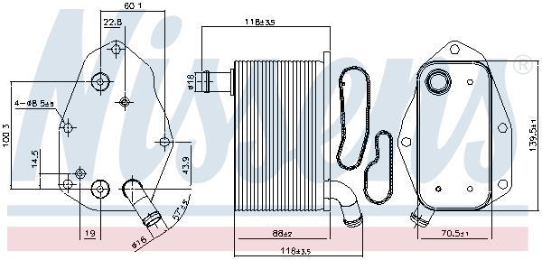Radiador óleo motor NISSENS ref. 91159