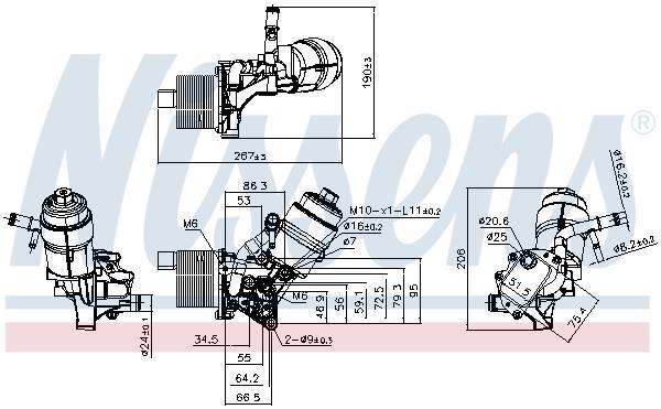 Radiador óleo motor NISSENS ref. 91161
