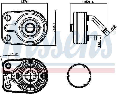 Radiador óleo motor NISSENS ref. 91163