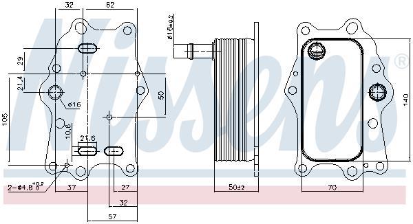 Radiador óleo motor NISSENS ref. 91165