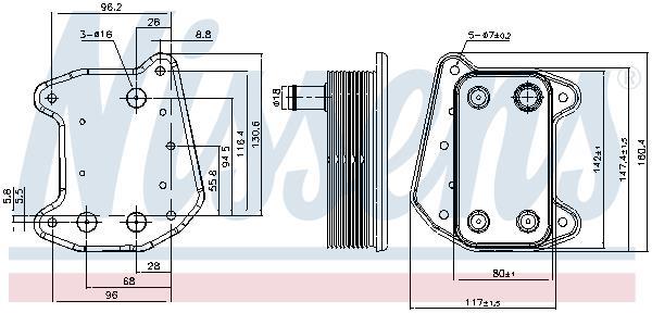 Radiateur d'huile moteur (Refroidisseur d'huile moteur) NISSENS 91166