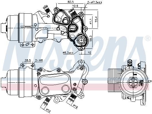 Radiateur d'huile moteur (Refroidisseur d'huile moteur) NISSENS ref. 91167