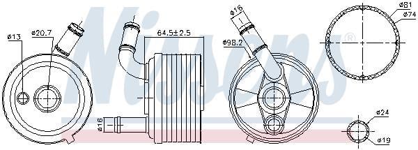 Radiador de óleo de caixa de velocidade automática NISSENS ref. 91185