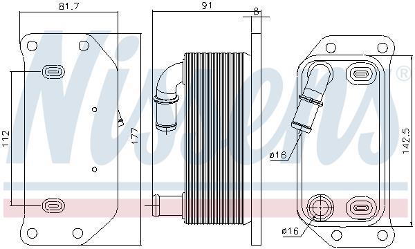 Radiateur d'huile moteur (Refroidisseur d'huile moteur) NISSENS 91188