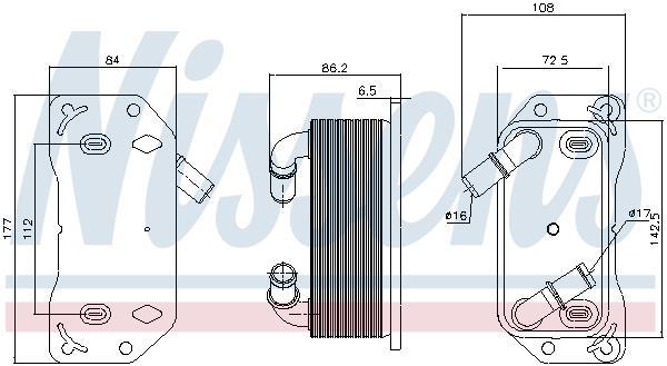 Radiateur d'huile moteur (Refroidisseur d'huile moteur) NISSENS 91189