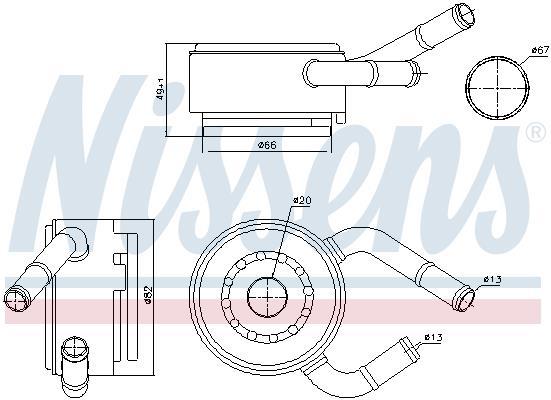 Radiateur d'huile moteur (Refroidisseur d'huile moteur) NISSENS 91190