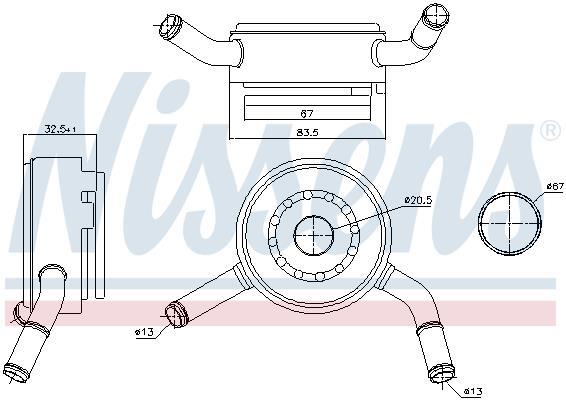 Radiador óleo motor NISSENS ref. 91192