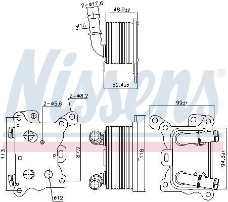 Radiador óleo motor NISSENS ref. 91193