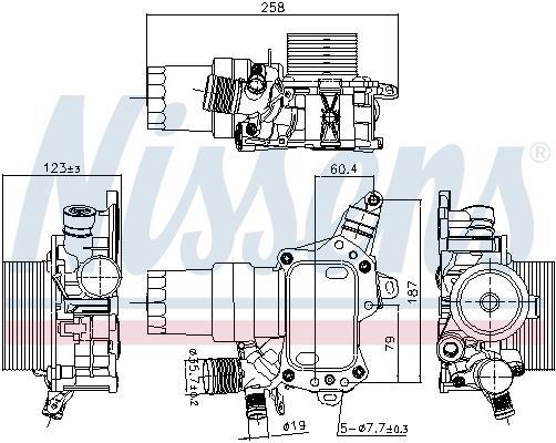 Radiateur d'huile moteur (Refroidisseur d'huile moteur) NISSENS ref. 91194