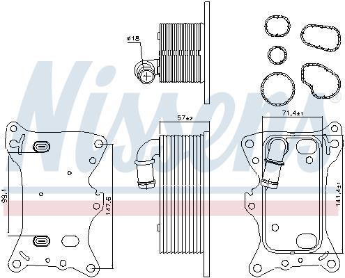 Radiateur d'huile moteur (Refroidisseur d'huile moteur) NISSENS ref. 91198