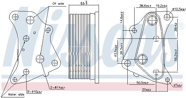 Radiador óleo motor NISSENS ref. 91202