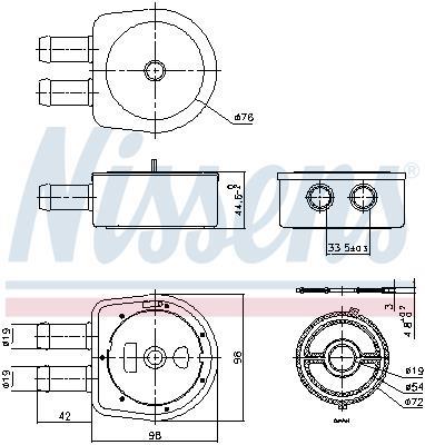 Radiateur d'huile moteur (Refroidisseur d'huile moteur) NISSENS ref. 91203