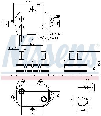 Radiador óleo motor NISSENS ref. 91205