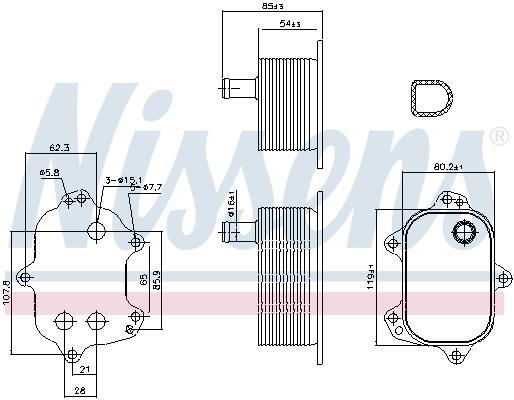 Radiateur d'huile moteur (Refroidisseur d'huile moteur) NISSENS 91206