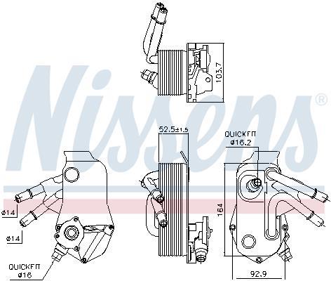 Radiador de óleo de caixa de velocidade automática NISSENS ref. 91224