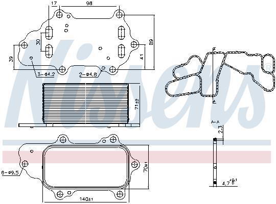 Radiateur d'huile moteur (Refroidisseur d'huile moteur) NISSENS 91225
