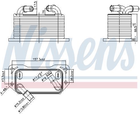 Radiador de aceite, aceite motor NISSENS ref. 91237
