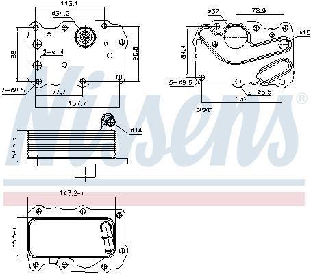 Radiateur d'huile moteur (Refroidisseur d'huile moteur) NISSENS 91242