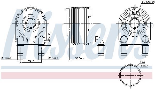 Radiateur d'huile moteur (Refroidisseur d'huile moteur) NISSENS 91249