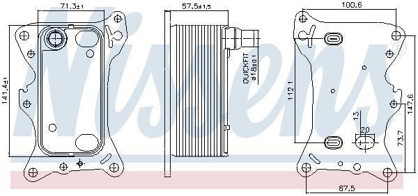 Radiador óleo motor NISSENS ref. 91266