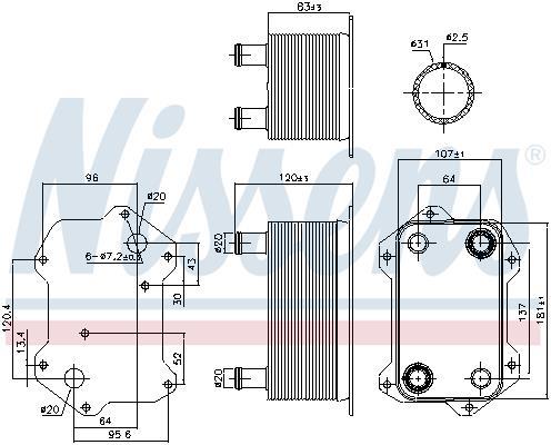Radiateur d'huile moteur (Refroidisseur d'huile moteur) NISSENS 91269