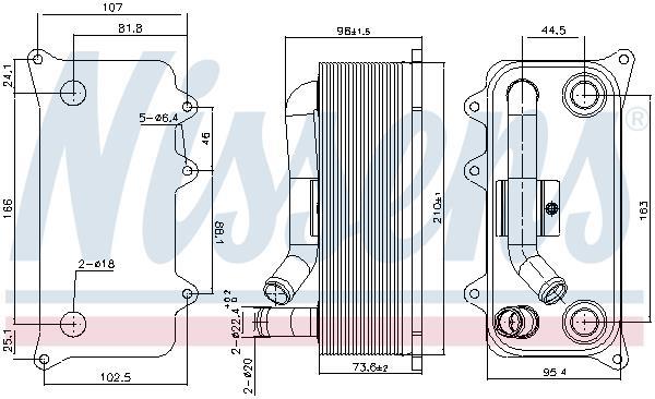 Radiateur d'huile moteur (Refroidisseur d'huile moteur) NISSENS 91273