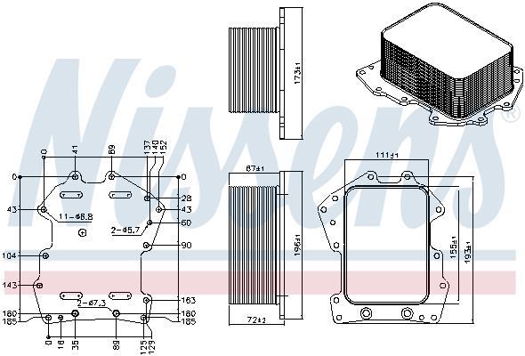Radiador óleo motor NISSENS ref. 91279