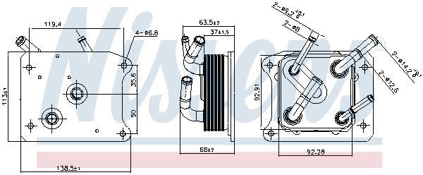 Radiador de óleo de caixa de velocidade automática NISSENS ref. 91292