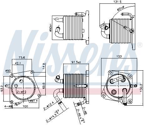 Radiateur d'huile moteur (Refroidisseur d'huile moteur) NISSENS ref. 91293