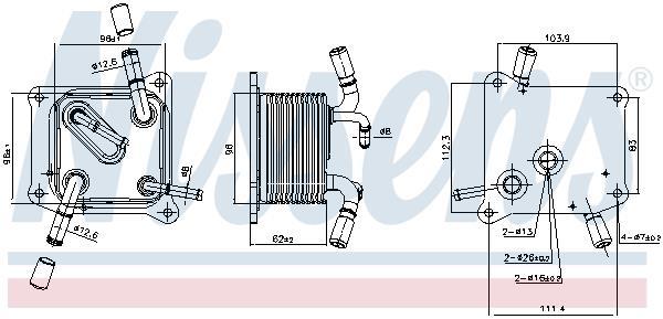 Radiateur d'huile moteur (Refroidisseur d'huile moteur) NISSENS 91294