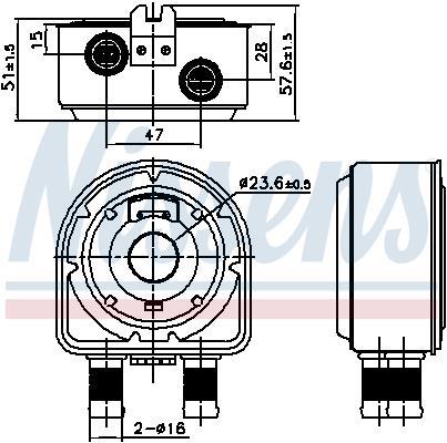 Radiateur d'huile moteur (Refroidisseur d'huile moteur) NISSENS 91295