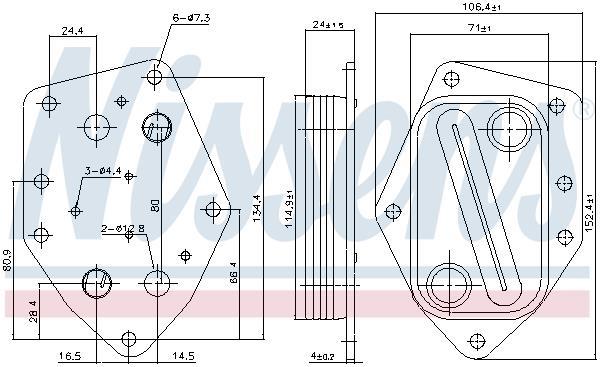 Radiateur d'huile moteur (Refroidisseur d'huile moteur) NISSENS 91296