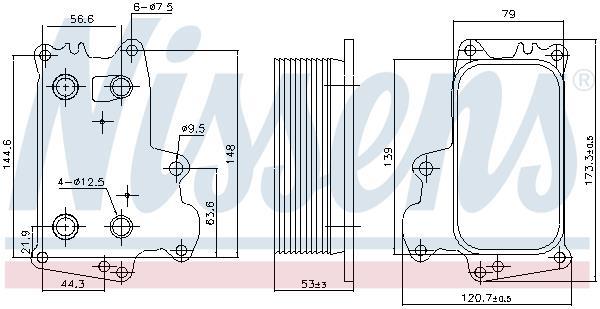 Radiateur d'huile moteur (Refroidisseur d'huile moteur) NISSENS ref. 91297