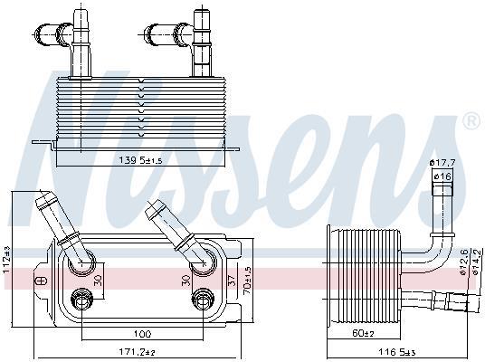Radiateur d'huile moteur (Refroidisseur d'huile moteur) NISSENS 91300