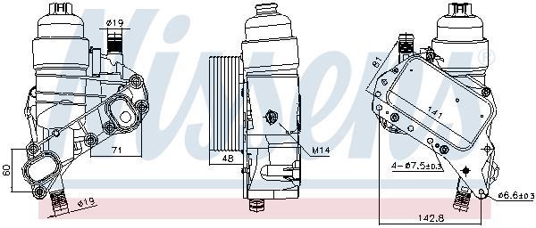 Radiateur d'huile moteur (Refroidisseur d'huile moteur) NISSENS 91319