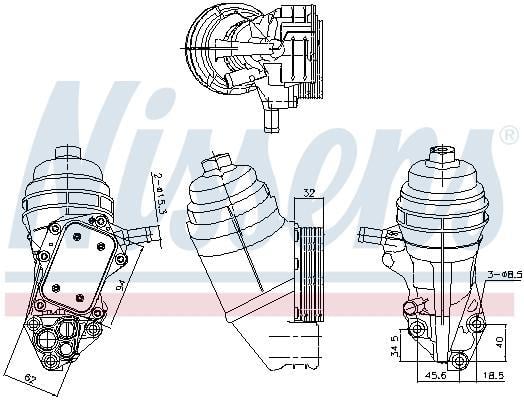 Radiador óleo motor NISSENS ref. 91320